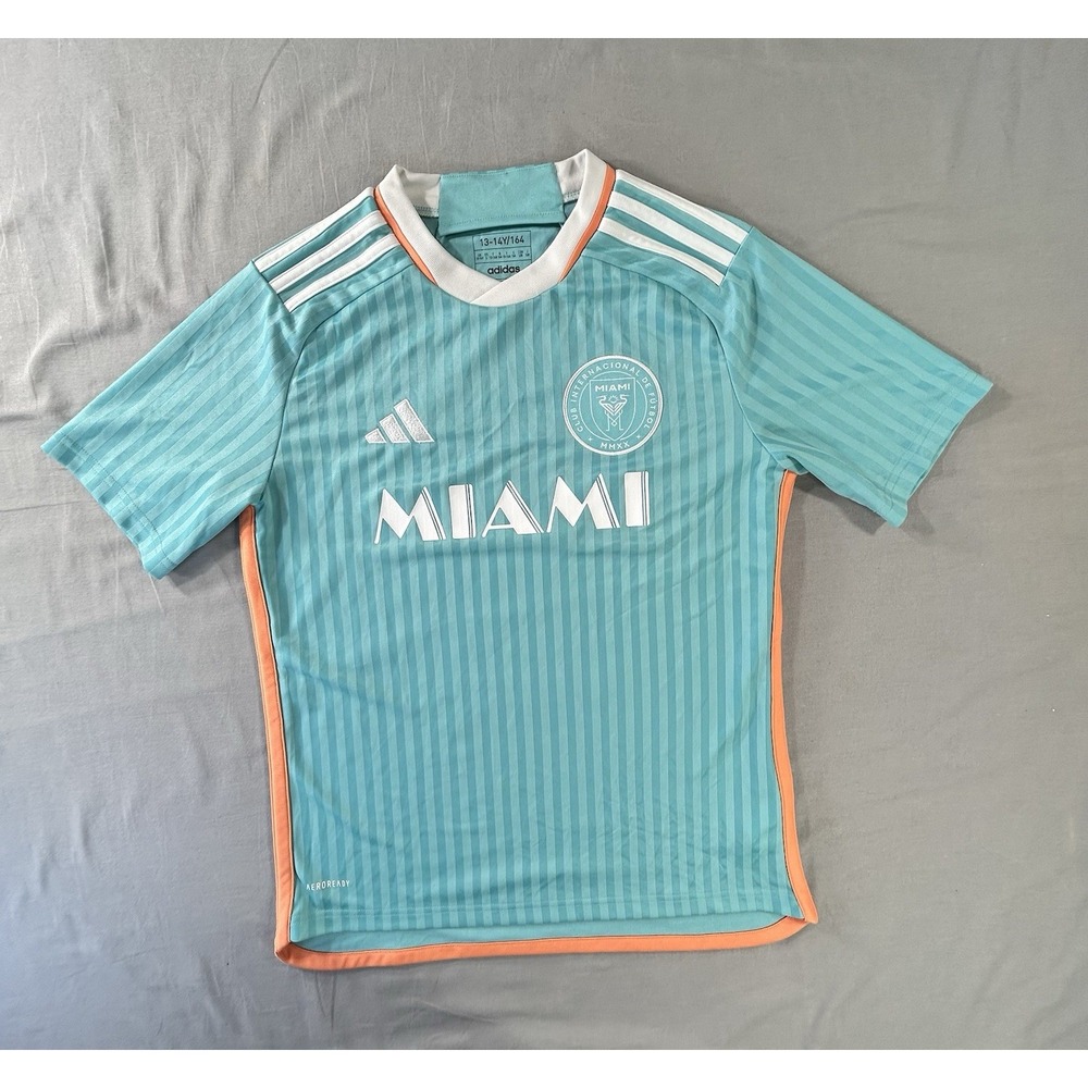 Adidas Inter Miami 2024 Third Jersey in the 'Easy Mint' colorway Kids Large